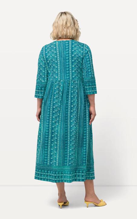 Produktbild Ulla Popken Jerseykleid, A-Linie, V-Ausschnitt, 3/4-Arm, Taschen (68)