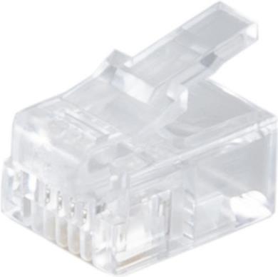 Actual product image Shiverpeaks BASIC-S modular plug RJ11, unshielded for round cable, 6-pole, 4 contacts assigned, gold-plated
