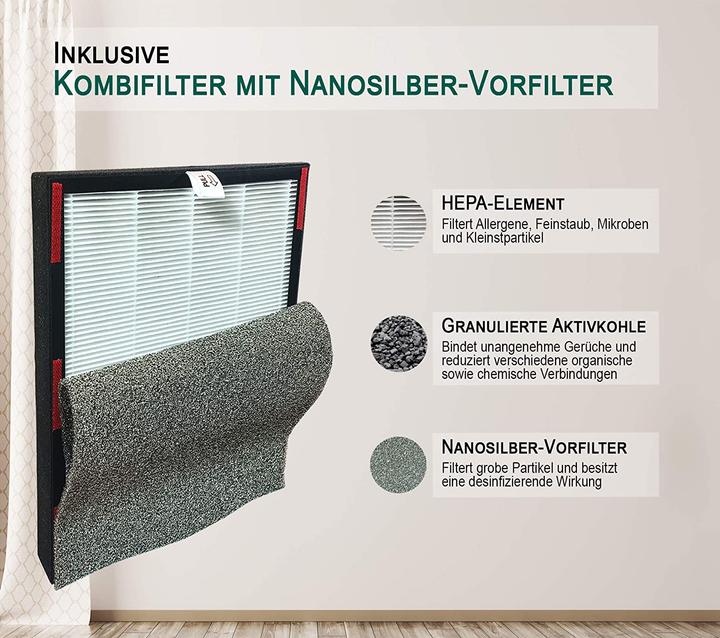 Produktbild Comedes Lavaero 150 eco mit Nanosilbervorfilter (40 m²)