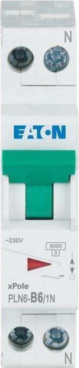 Image du produit Eaton PLN6-B6/1N-FR Disjoncteur 6 A, 1p+N, cl. enfichable B - Disjoncteur de protection de ligne
