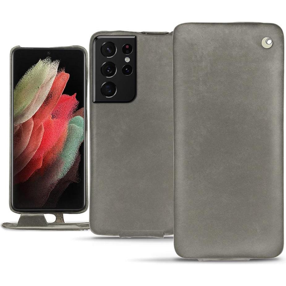 Thumbnail - Noreve Lederschutzhülle vertikal (Samsung Galaxy S21 Ultra), Smartphone Hülle, Grau