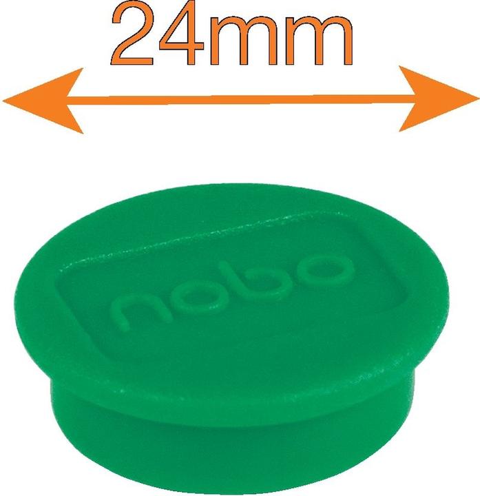 Produktbild Nobo Magnet rund 24mm 1915296 grün 10 Stück (10 x)
