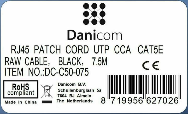 Produktbild Dsit CAT 5e Netzwerkkabel U/UTP (U/UTP, CAT5e, 7.50 m)