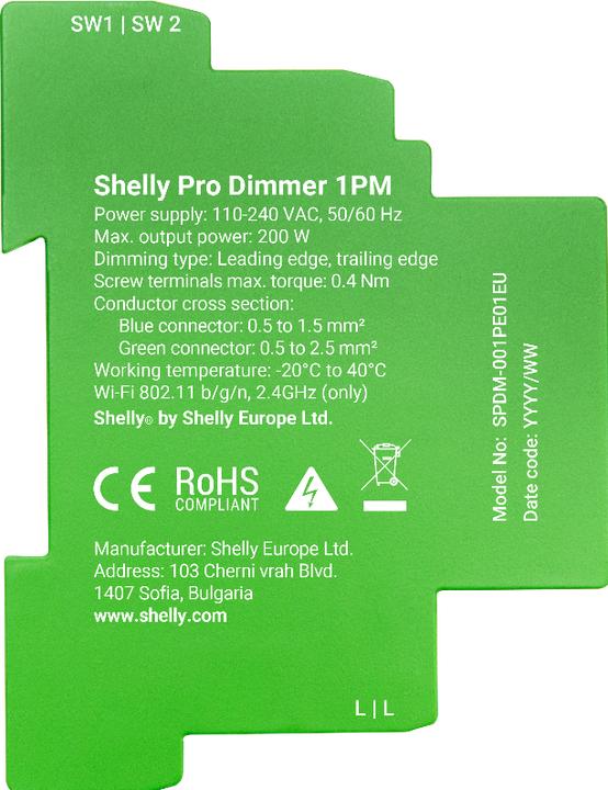 Actual product image Shelly Pro Dimmer 1PM