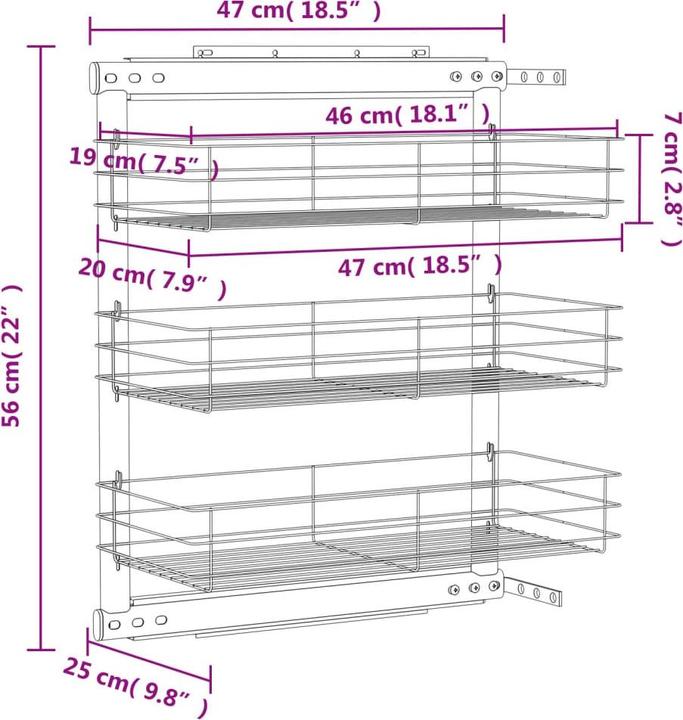 Immagine prodotto vidaXL Nolwenn (3 x, 47 x 11 x 56 cm)