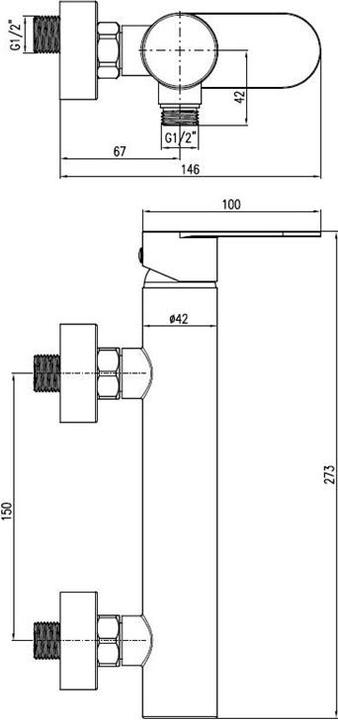 Produktbild Domoletti Rio shower mixer, matte nickel finish