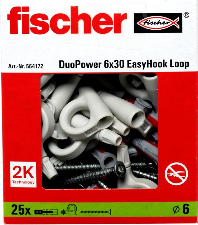 Actual product image Fischer Fisc EasyHook Loop DuoPower 6x30 (25 pcs.)