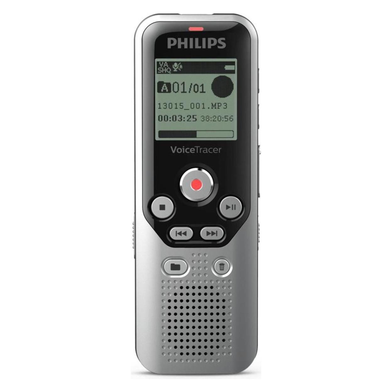 Philips DVT 1250 (8 GB), Diktiergerät, Schwarz, Silber