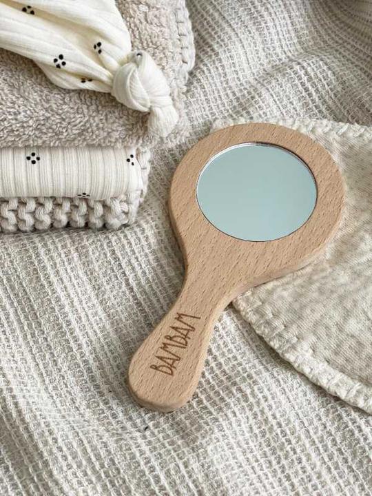 Actual product image Bambam Wooden hand mirror