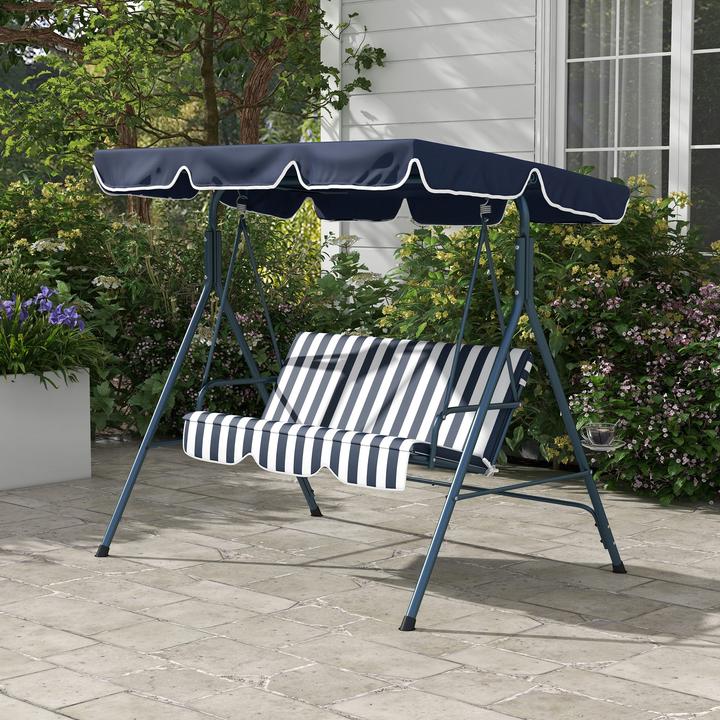 Immagine prodotto Outsunny Hollywoodschaukel Stahl, Polyester Blau
