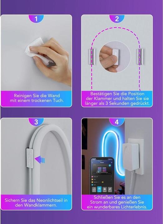 Actual product image Govee Mounting Brackets for Neon Rope Lights (20 pcs)