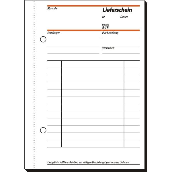 Produktbild Sigel Formularbuch "Lieferschein mit Empfangsschein", A6, SD (40 x)