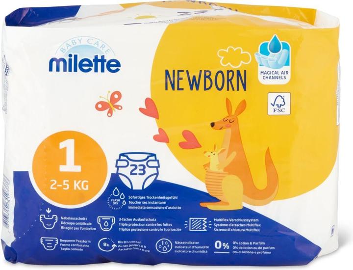 Produktbild Milette Newborn (Gr. 1, Tragepack, 23 Stk.)