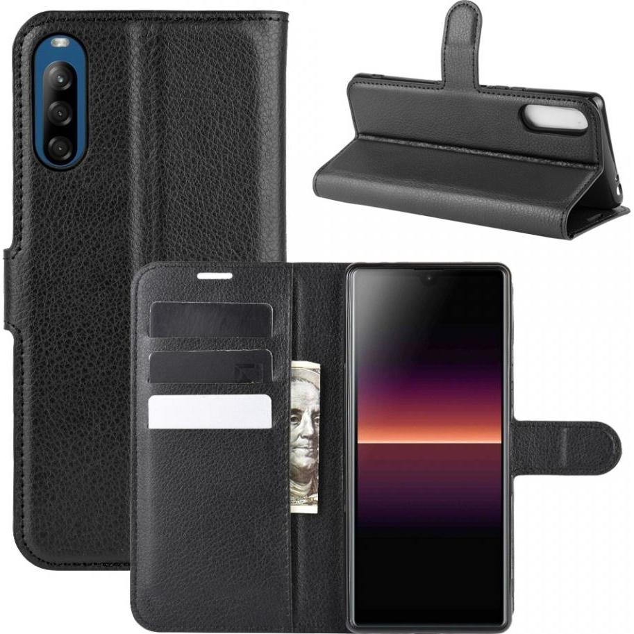 Screenguard Sony Xperia L4 Leather Guard Lederhülle (Sony Xperia L4), Smartphone Hülle, Schwarz