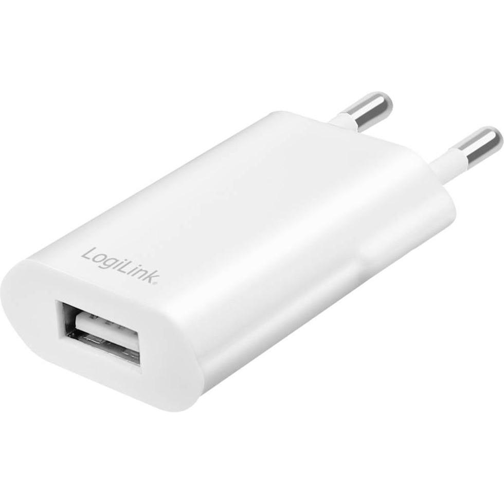 LogiLink USB-Steckdosenadapter (5 W), USB Ladegerät, Weiss
