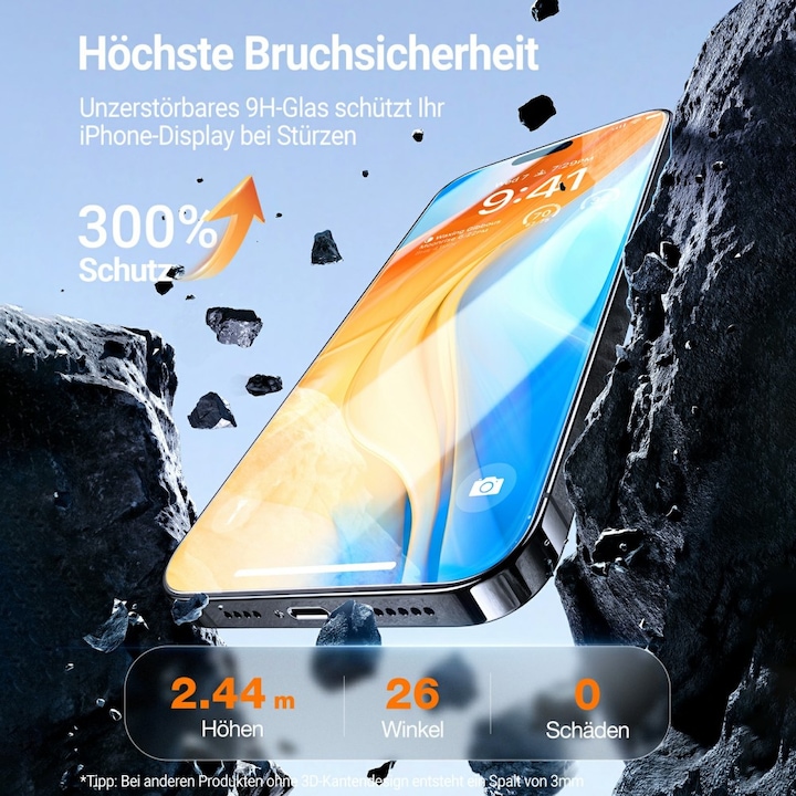 Produktbild Torras Diamond Panzerglas (1 Stück, Apple iPhone 15 Pro Max)