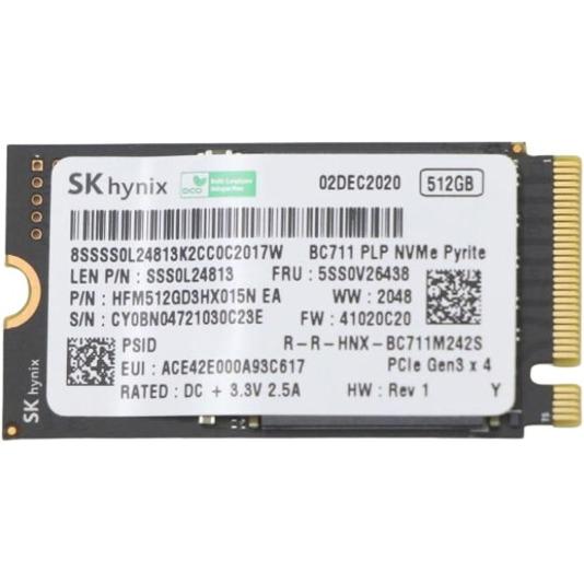 Thumbnail - Lenovo SSD ASM 512G M.2 2242 PCIe3x4 (512 GB, M.2 2242), SSD