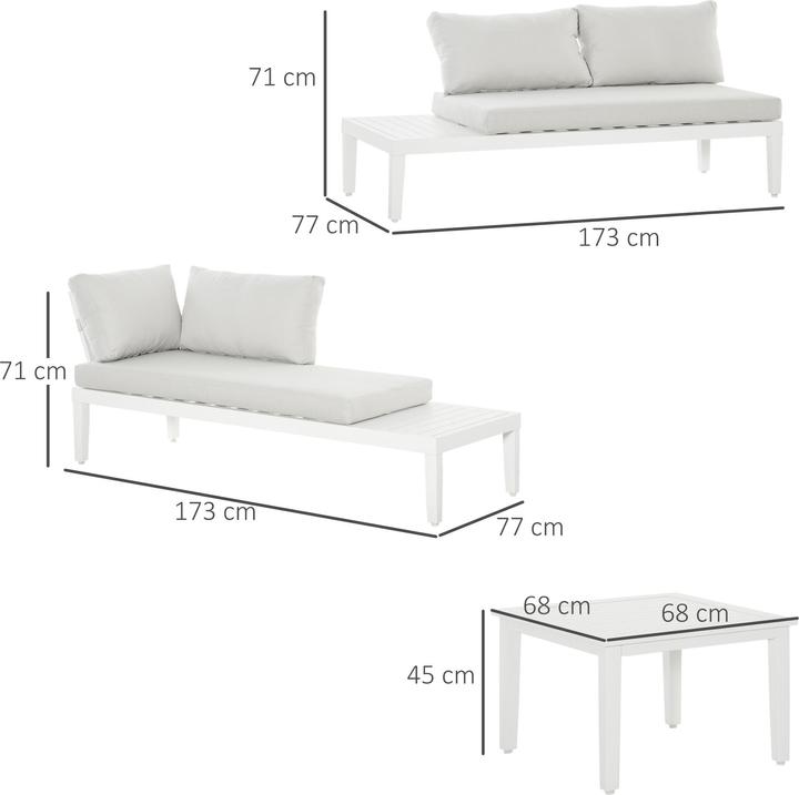 Actual product image Outsunny Garden furniture set with washable cushions