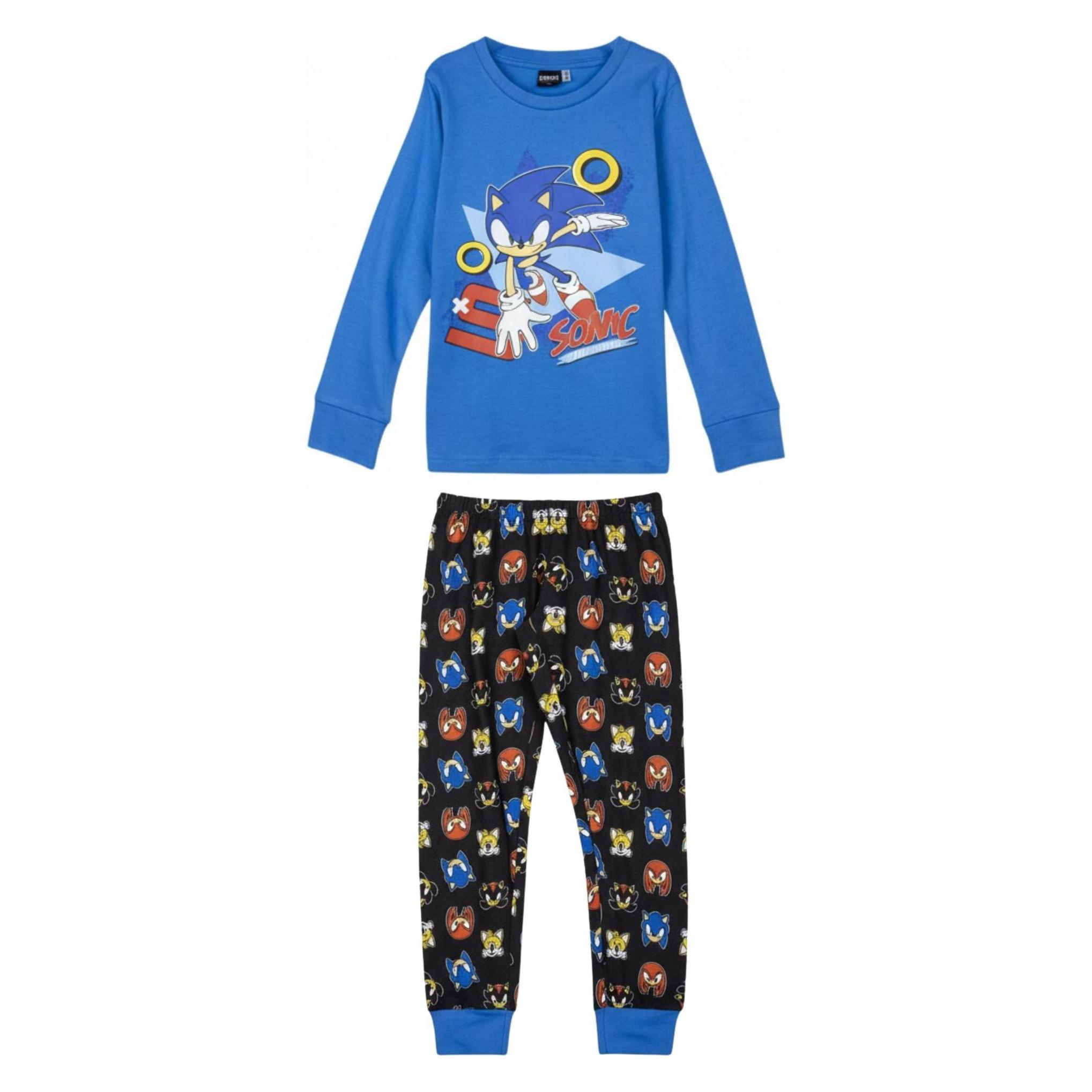 Jakks Pacific, Jungen, Pyjamas, Sonic Schlafanzug Für Kinder Blau, Blau, (128)