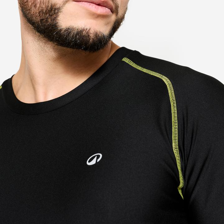 Produktbild Domyos Langarmshirt Rashguard MMA Grappling Herren - schwarz/gelb (M)