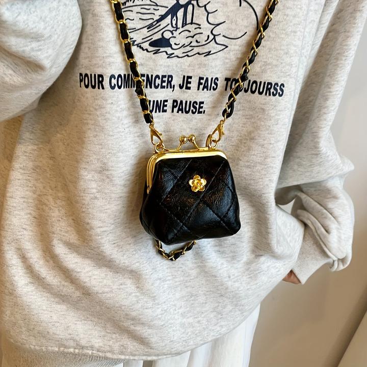 Immagine prodotto Only-Bags.Store Mini borsa a tracolla chic con chiusura a scatto - trapuntata, con design floreale ricamato