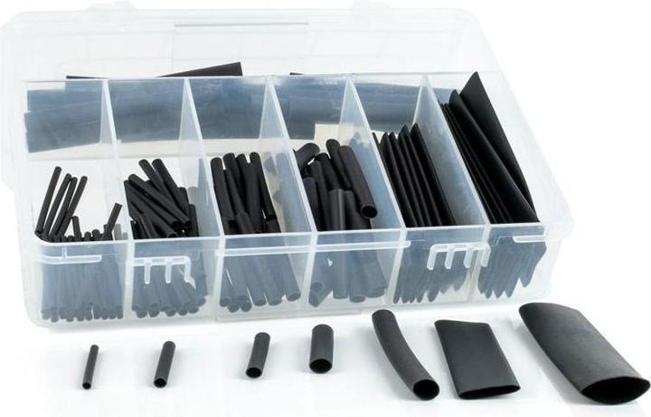 Actual product image Hongshang Heat shrink tubing assortment H-2(Z) Shrink ratio 2:1 127-pcs black (127x)