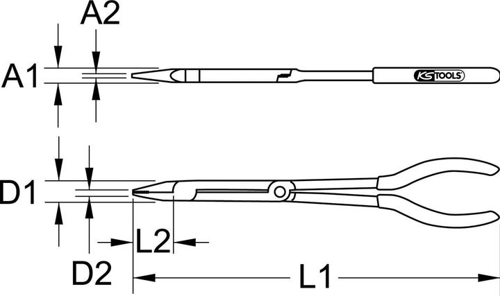 Image du produit KS Tools Pince plate à double articulation XL (340 mm)