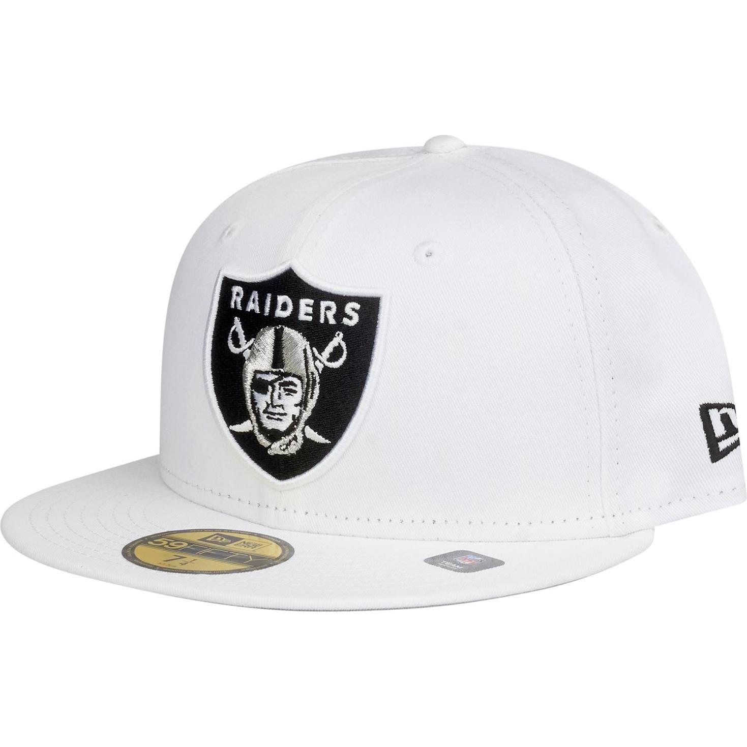 New Era, Herren, Cap, 59Fifty Cap - SANDED TWILL Las Vegas Raiders - 7 5/8, Weiss, (7 5/8)