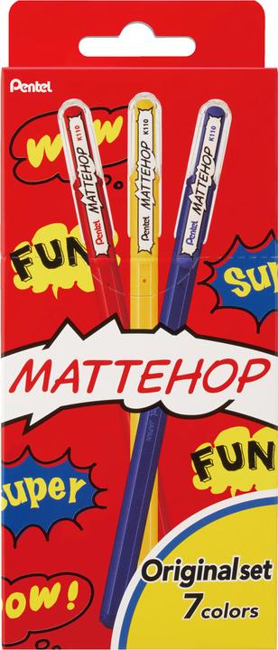 Image du produit Pentel Gelschreiber Mattehop Original 1 mm, Mehrfarbig (Multicolore, 7x)