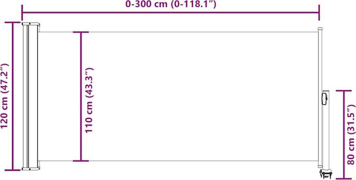 Produktbild vidaXL Seitenmarkise (3 m)