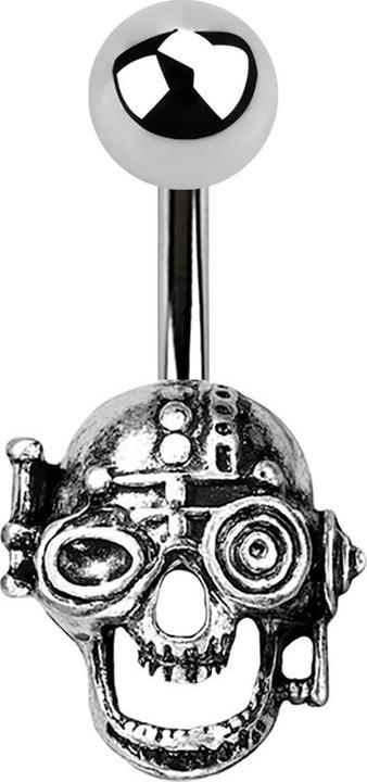 Immagine prodotto Star Piercing Teschio steampunk in argento a forma di banana (Ottone, Acciaio chirurgico 316L)