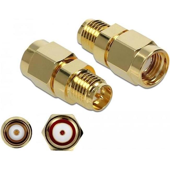 Delock Antennenadapter, Elektronikkabel + Stecker, Gold