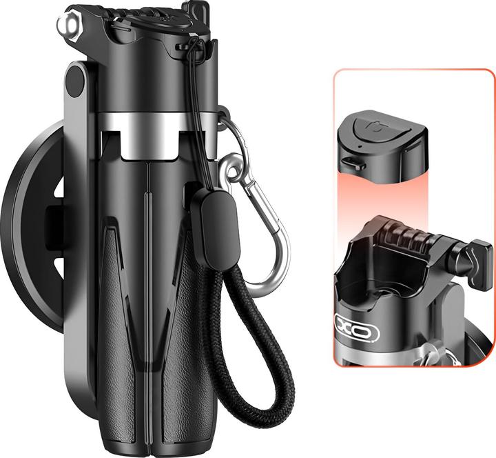 Produktbild xO selfie stick Bluetooth tripod SS22 black magnetic