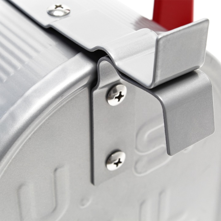 Produktbild Wiltec Set US Mailbox grau 180x220x480mm amerikanischer Briefkasten Halterung