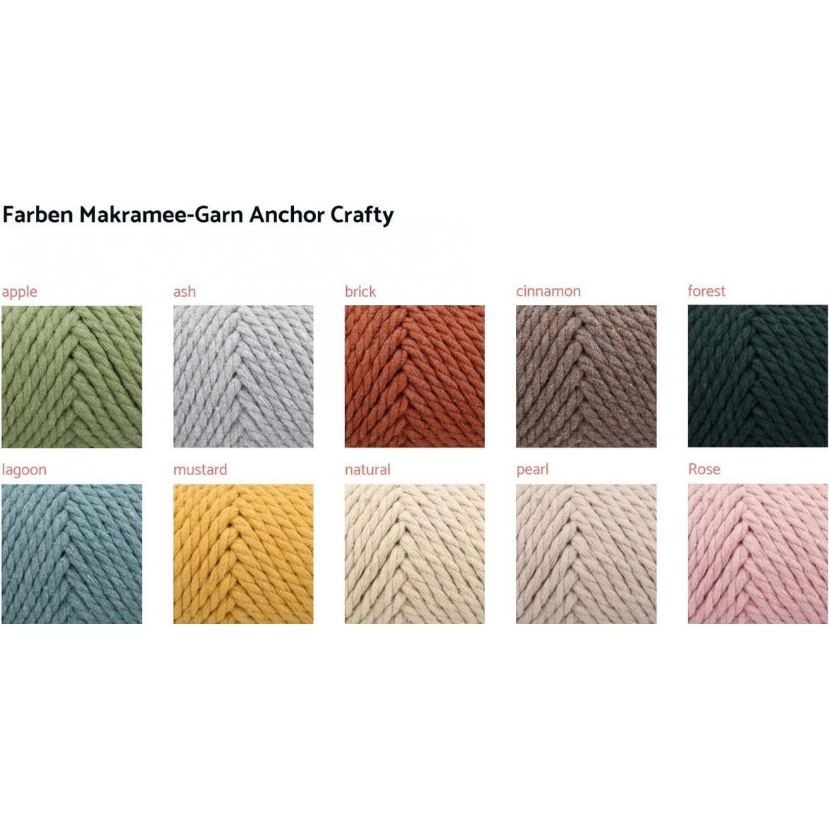 Anchor Crafty fine (Makramee-Garn, gedreht) ca. 3mm, Garn + Wolle, Braun