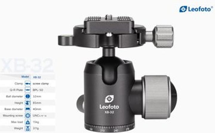 Immagine prodotto Leofoto testa XB-32 + testa BPL-50 (Testa sferica)