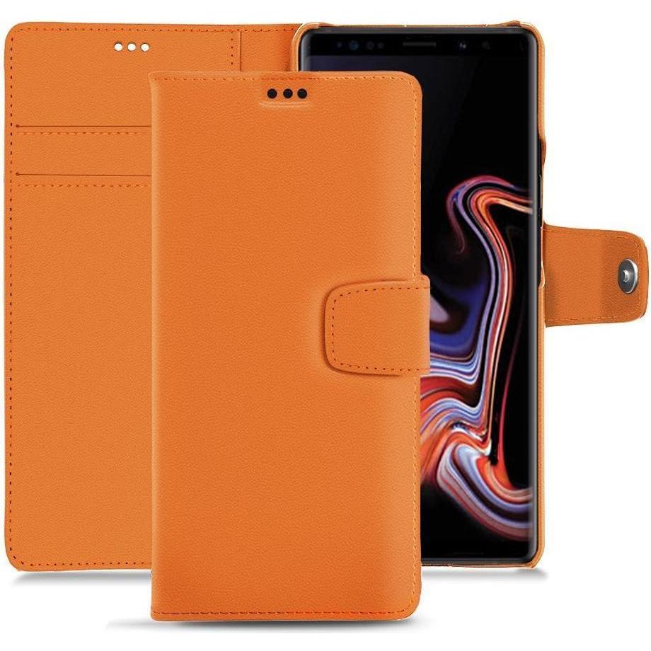Noreve Lederschutzhülle Wallet (Samsung Galaxy Note 9), Smartphone Hülle, Orange