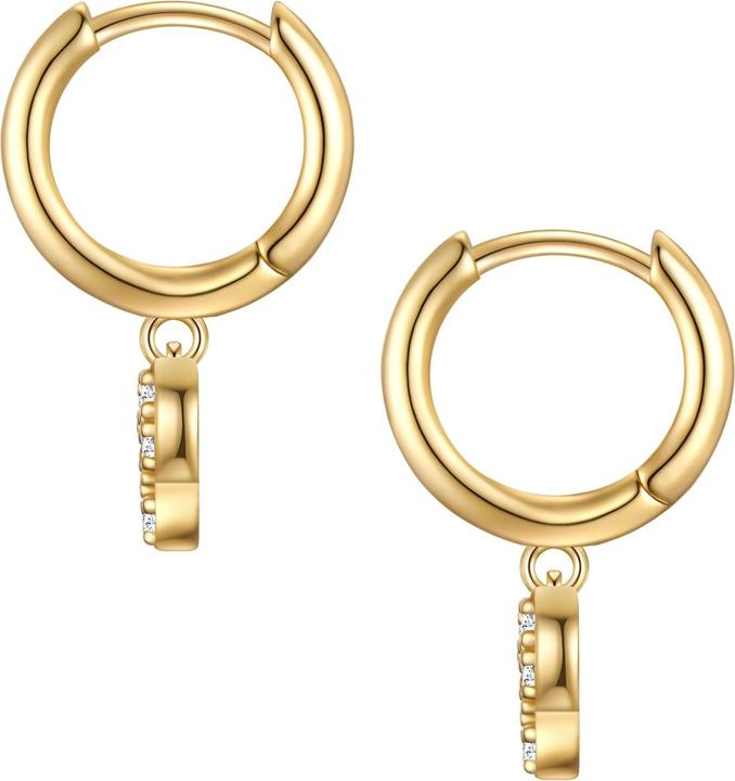 Actual product image Glanzstücke München Creolen Sterling Silber gelbgold Zirkonia weiss - 38202 (Sterling Silver)