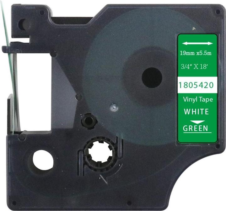 Immagine prodotto Hermex Alternatives Etikettenband zu Dymo 1805420 Vinyletiketten (1.90 cm, Bianco, Verde)