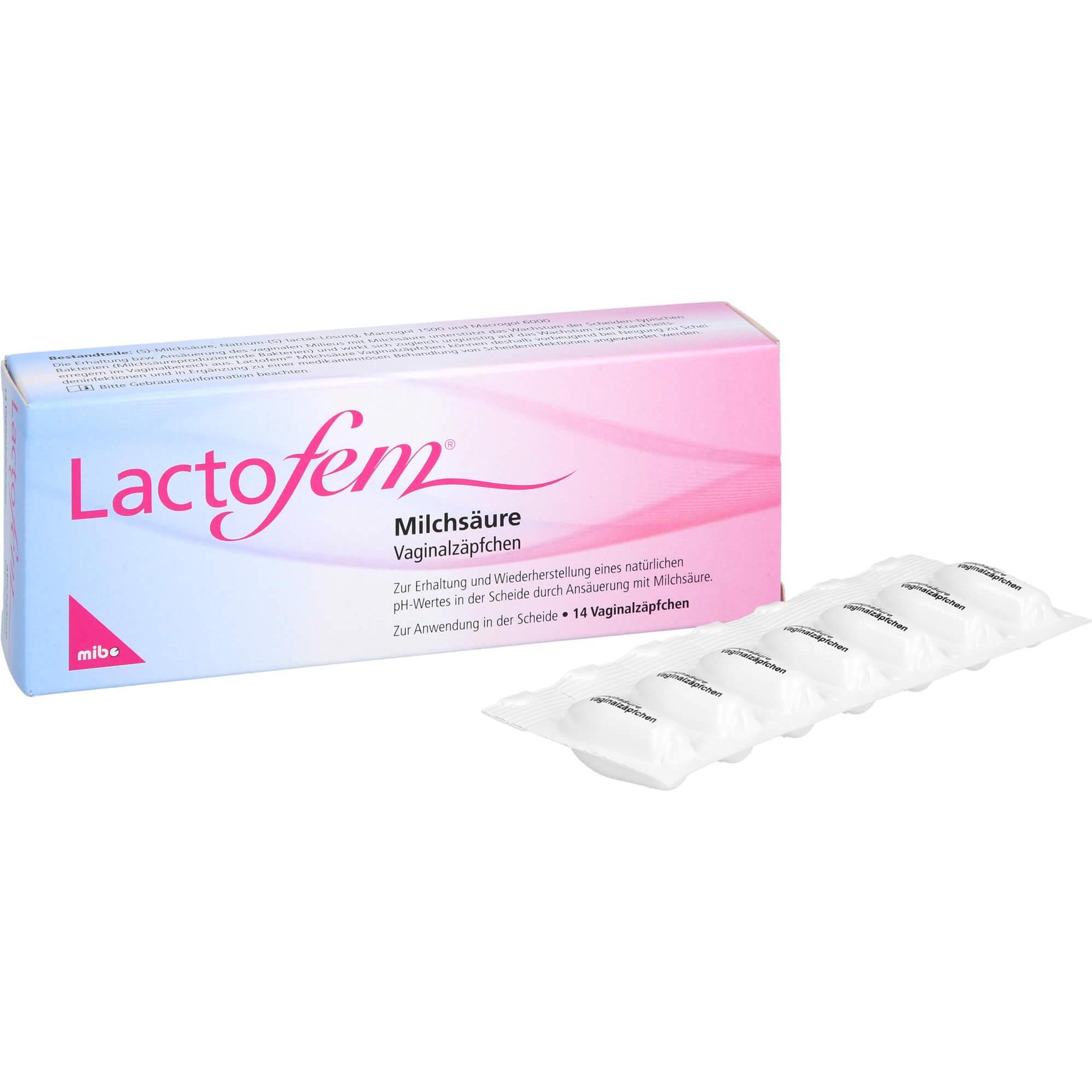 Thumbnail - Mibe, Intimpflege, Lactofem Milchsäure Vaginalzäpfchen, 14 St. Zäpfchen (Vaginalzäpfchen)