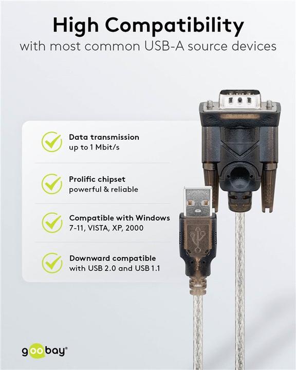 Image du produit Goobay Convertisseur USB série RS232 (1.50 m)