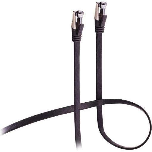 S-Conn Flexline Patchkabel flach U/FTP Cat.8.1 hochflexibel schwarz 10,0m (U/FTP, 10 m), Netzwerkkabel