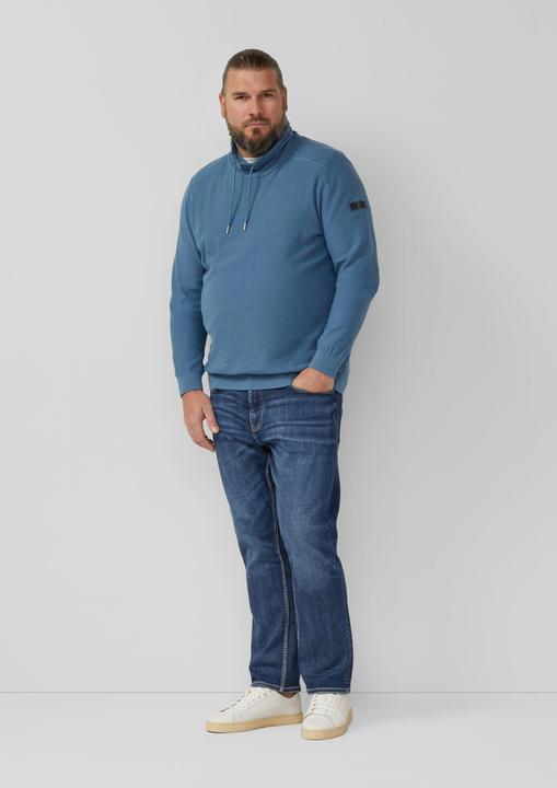 Produktbild s.Oliver Strickpullover Leichter Pullover mit Snood-Kragen und Logo-Detail (4XL)