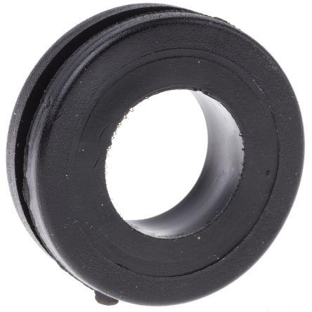 Rs Pro, Leitungsführung Zubehör, PVC Kabeltülle Schwarz, Rund bis Ø 14mm x 3