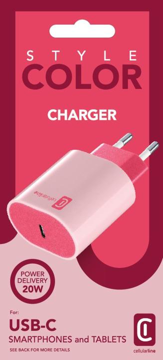Image du produit Cellularline USB-C Charger #Stylecolor - Universal (20 W, 1 portion)