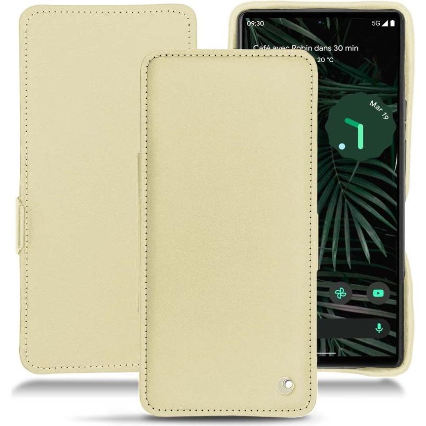 Noreve Lederschutzhülle horizontal (Google Pixel 6 Pro), Smartphone Hülle, Beige