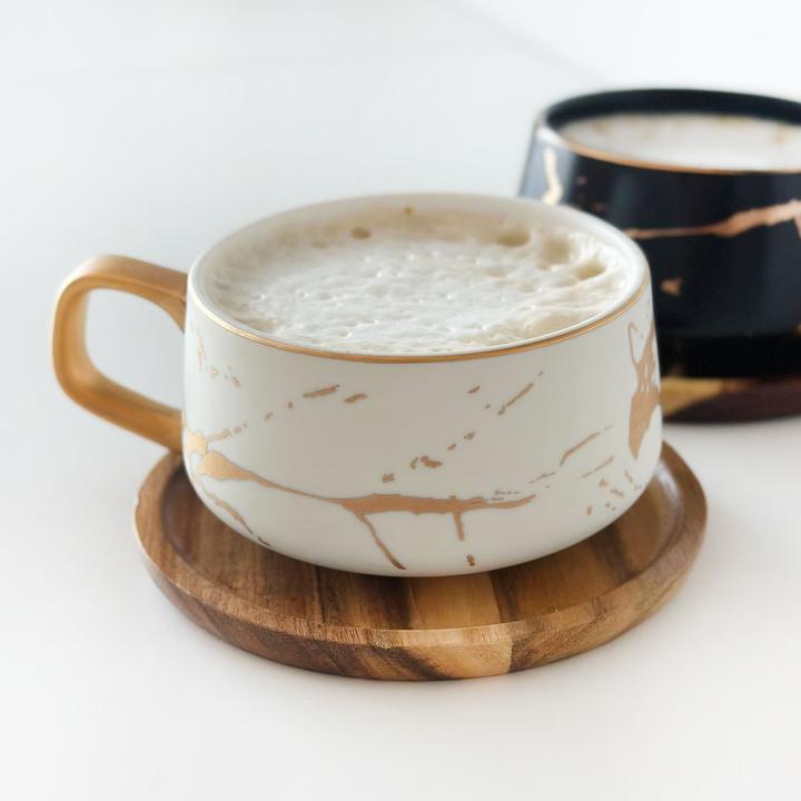Image du produit Intirilife Tasse à thé avec soucoupe en bois (200 ml, 2 x)