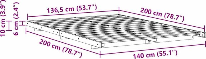 Actual product image vidaXL Bedstead (140 x 200)