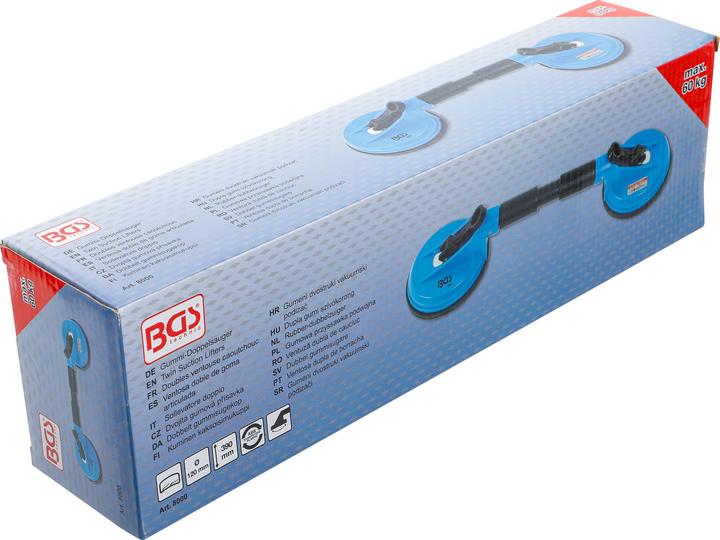 Immagine prodotto BGS Sollevatore doppio ABS con ventose mobili Ø 120 mm 390 mm (60 kg)