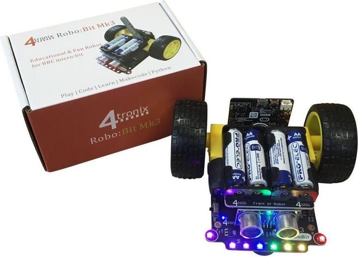Actual product image 4tronix Micro:bit Robobit Mk3 Buggy, Expansion board, micro:bit, Black, Yellow